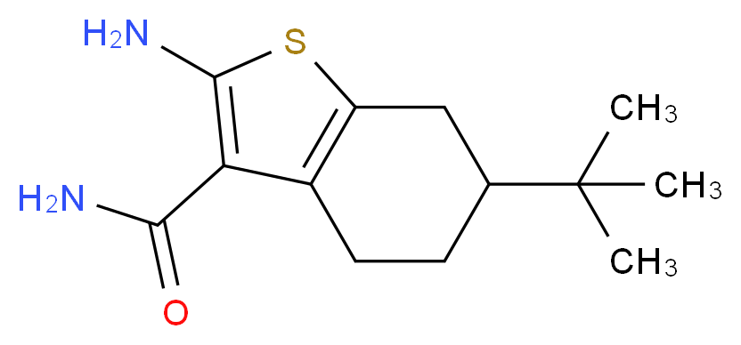 2-amino-6-tert-butyl-4,5,6,7-tetrahydro-1-benzothiophene-3-carboxamide_分子结构_CAS_68746-25-8