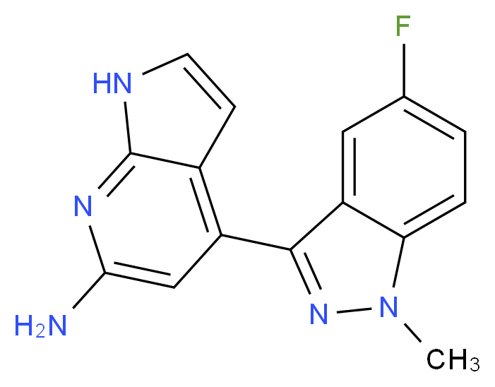 4-(5-fluoro-1-methyl-1H-indazol-3-yl)-1H-pyrrolo[2,3-b]pyridin-6-amine_分子结构_CAS_)