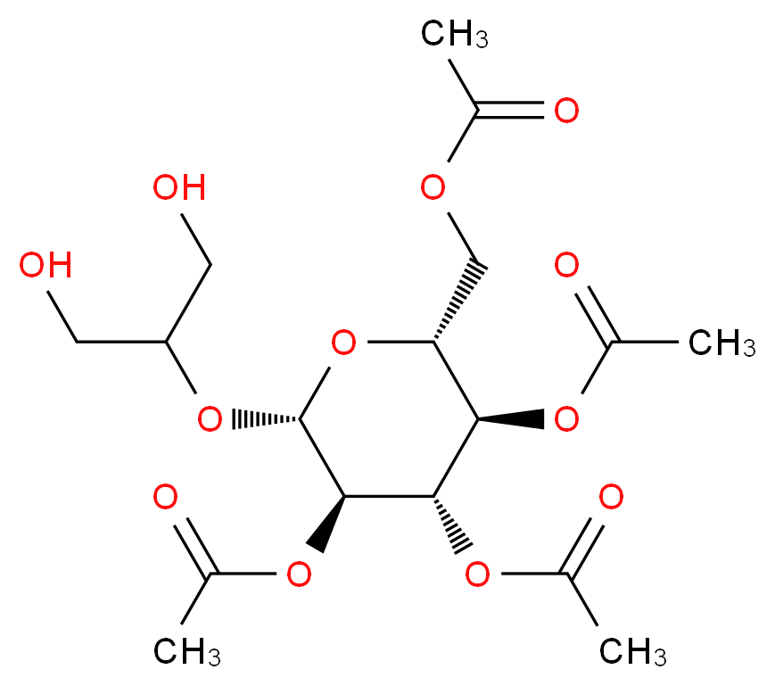 [(2R,3R,4S,5R,6R)-3,4,5-tris(acetyloxy)-6-[(1,3-dihydroxypropan-2-yl)oxy]oxan-2-yl]methyl acetate_分子结构_CAS_157024-67-4