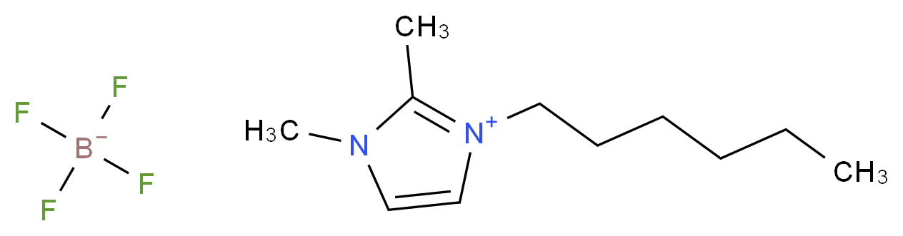 1-hexyl-2,3-dimethylimidazolium tetrafluoroborate_分子结构_CAS_384347-21-1)