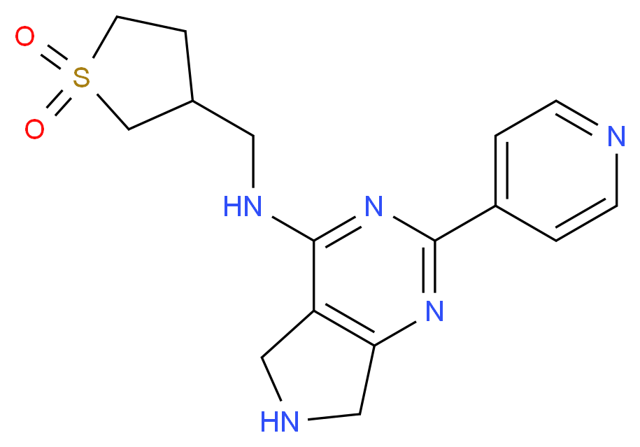 N-[(1,1-dioxidotetrahydro-3-thienyl)methyl]-2-pyridin-4-yl-6,7-dihydro-5H-pyrrolo[3,4-d]pyrimidin-4-amine_分子结构_CAS_)