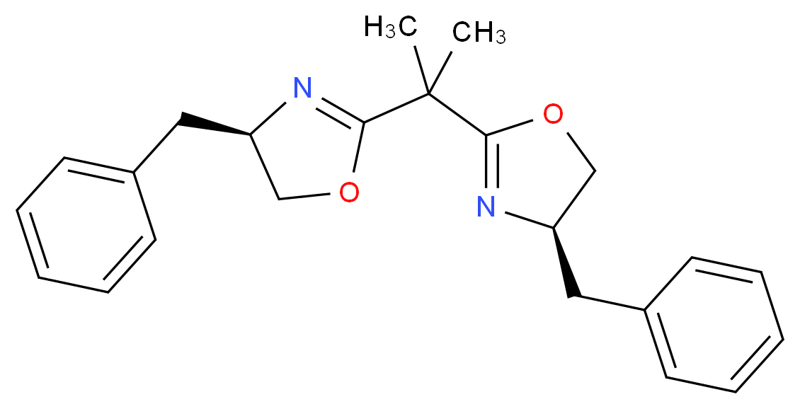 (4R)-4-benzyl-2-{2-[(4R)-4-benzyl-4,5-dihydro-1,3-oxazol-2-yl]propan-2-yl}-4,5-dihydro-1,3-oxazole_分子结构_CAS_141362-77-8