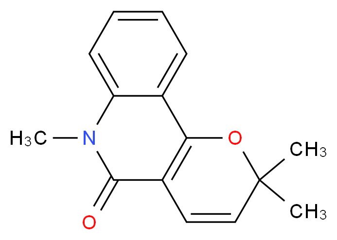 2,2,6-trimethyl-2H,5H,6H-pyrano[3,2-c]quinolin-5-one_分子结构_CAS_50333-13-6