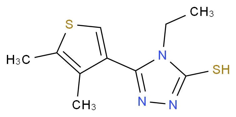 5-(4,5-dimethylthiophen-3-yl)-4-ethyl-4H-1,2,4-triazole-3-thiol_分子结构_CAS_438229-96-0