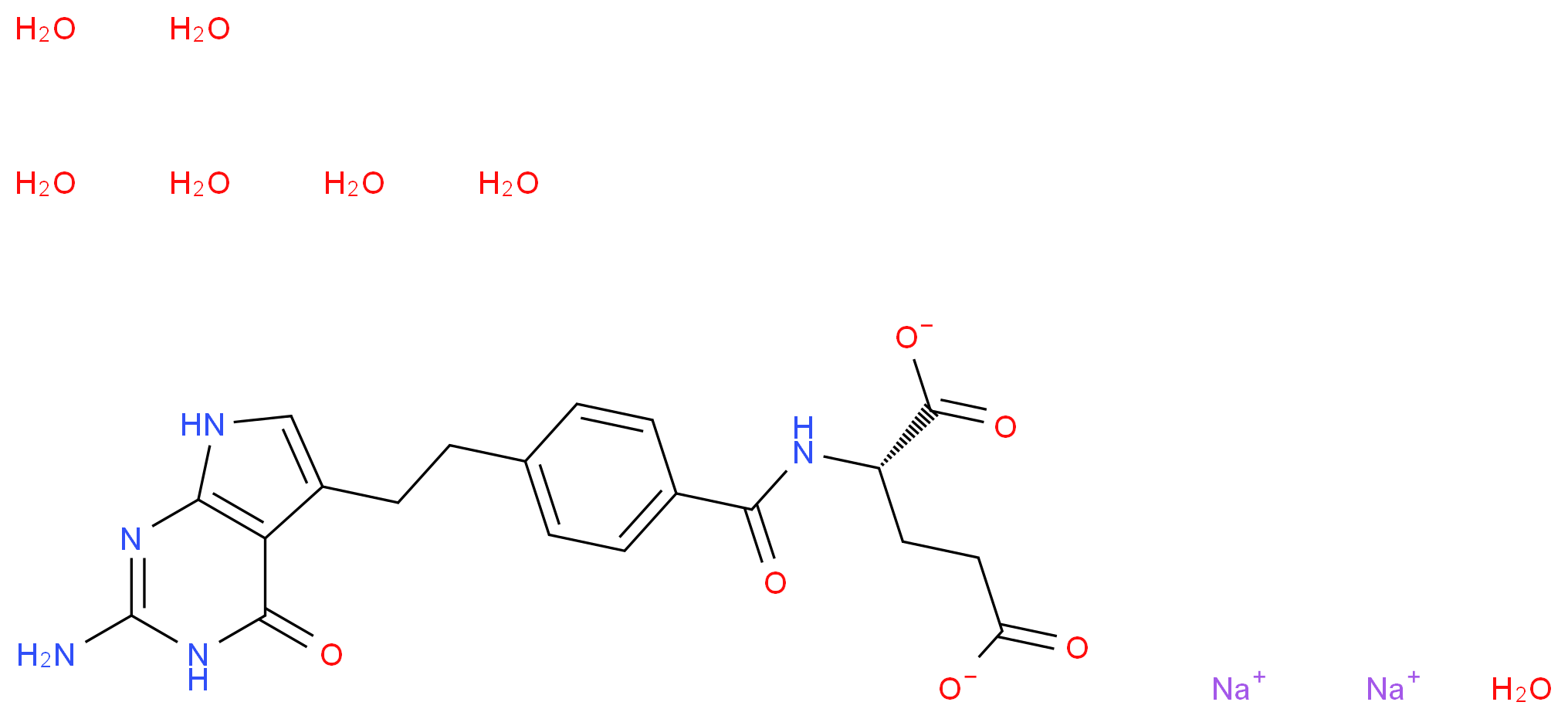 Pemetrexed Disodium Heptahydrate_分子结构_CAS_357166-29-1)