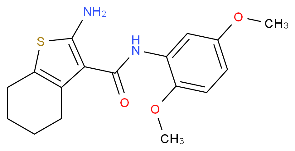 2-Amino-N-(2,5-dimethoxyphenyl)-4,5,6,7-tetrahydro-1-benzothiophene-3-carboxamide_分子结构_CAS_)
