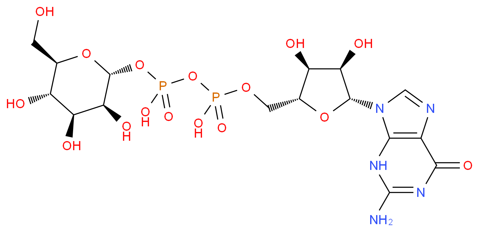 Guanosine diphosphate mannose_分子结构_CAS_3123-67-9)