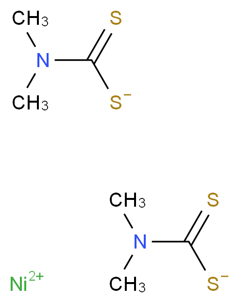 nickel(2+) ion bis((dimethylcarbamothioyl)sulfanide)_分子结构_CAS_15521-65-0