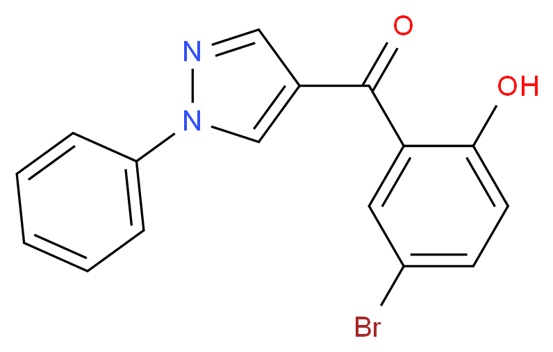 (5-溴-2-羟基苯基)-(1-苯基-1H-吡唑-4-基)酮_分子结构_CAS_68287-72-9)