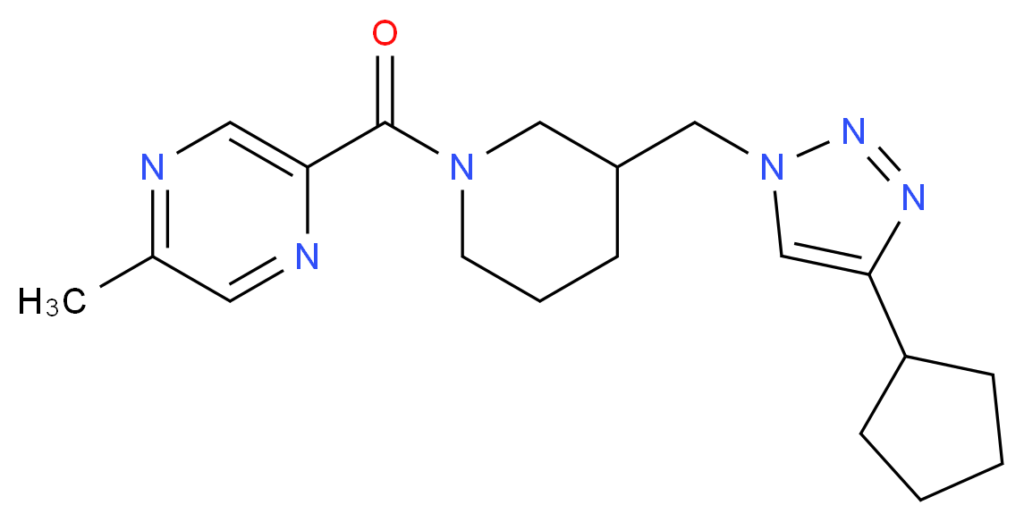 2-({3-[(4-cyclopentyl-1H-1,2,3-triazol-1-yl)methyl]piperidin-1-yl}carbonyl)-5-methylpyrazine_分子结构_CAS_)