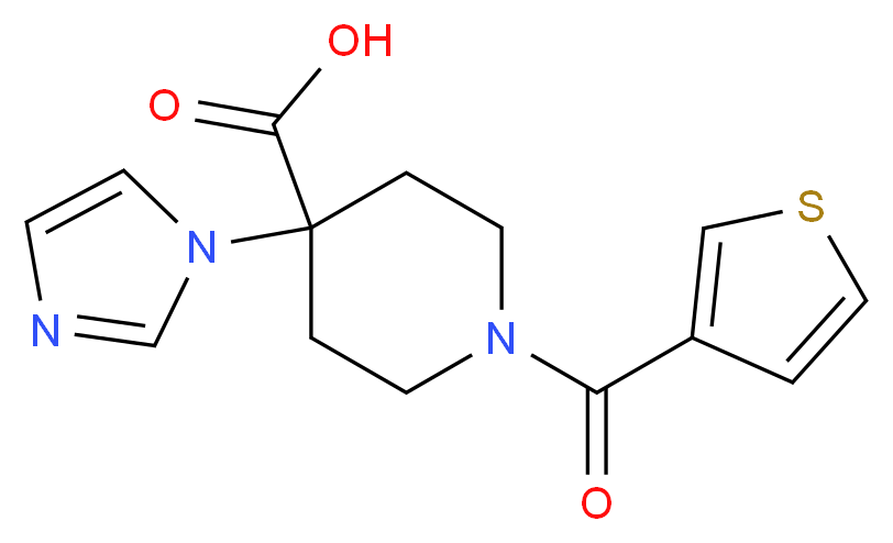 4-(1H-imidazol-1-yl)-1-(3-thienylcarbonyl)piperidine-4-carboxylic acid_分子结构_CAS_)