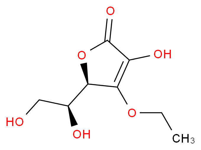 (R)-5-((S)-1,2-Dihydroxyethyl)-4-ethoxy-3-hydroxyfuran-2(5H)-one_分子结构_CAS_86404-04-8)