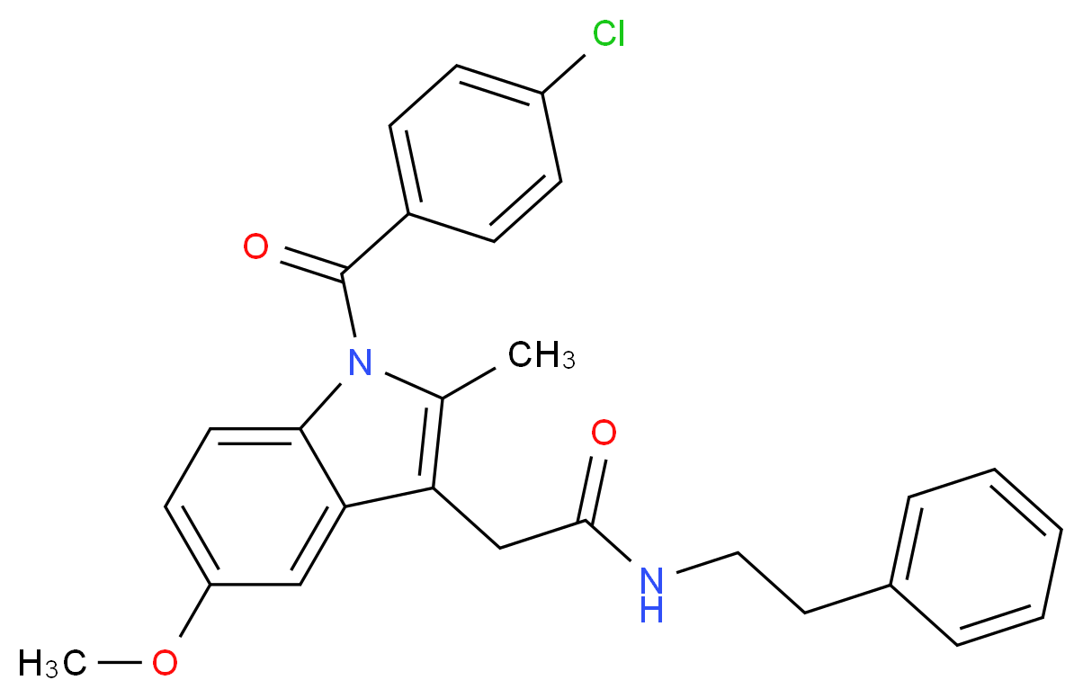 N-(2-Phenylethyl)indomethacin Amide_分子结构_CAS_261766-32-9)