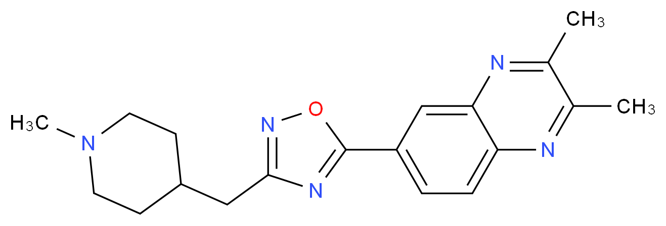 2,3-dimethyl-6-{3-[(1-methyl-4-piperidinyl)methyl]-1,2,4-oxadiazol-5-yl}quinoxaline_分子结构_CAS_)