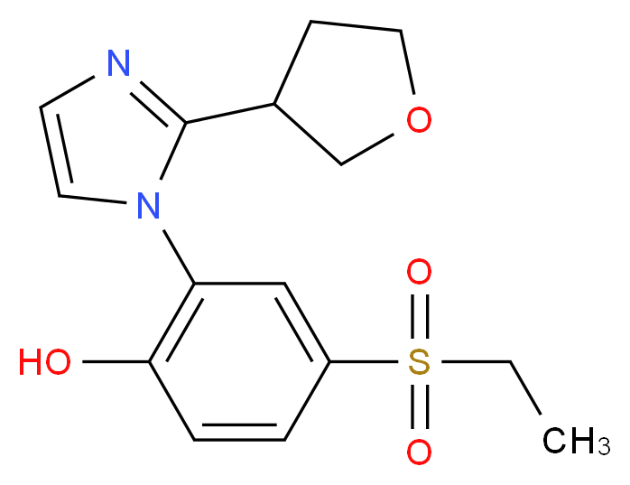 4-(ethylsulfonyl)-2-[2-(tetrahydrofuran-3-yl)-1H-imidazol-1-yl]phenol_分子结构_CAS_)