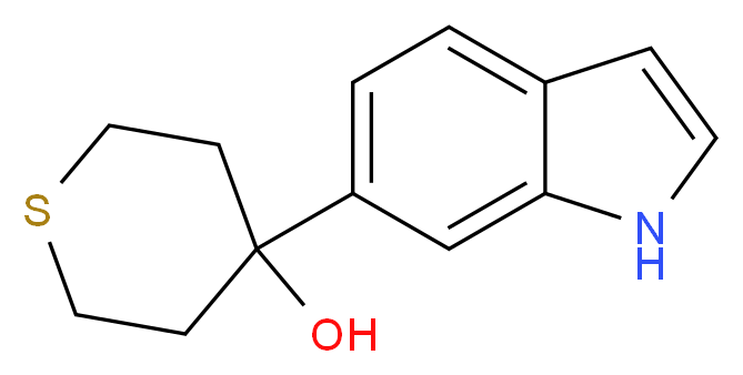 4-(1H-INDOL-6-YL)-TETRAHYDRO-2H-THIOPYRAN-4-OL_分子结构_CAS_885273-18-7)