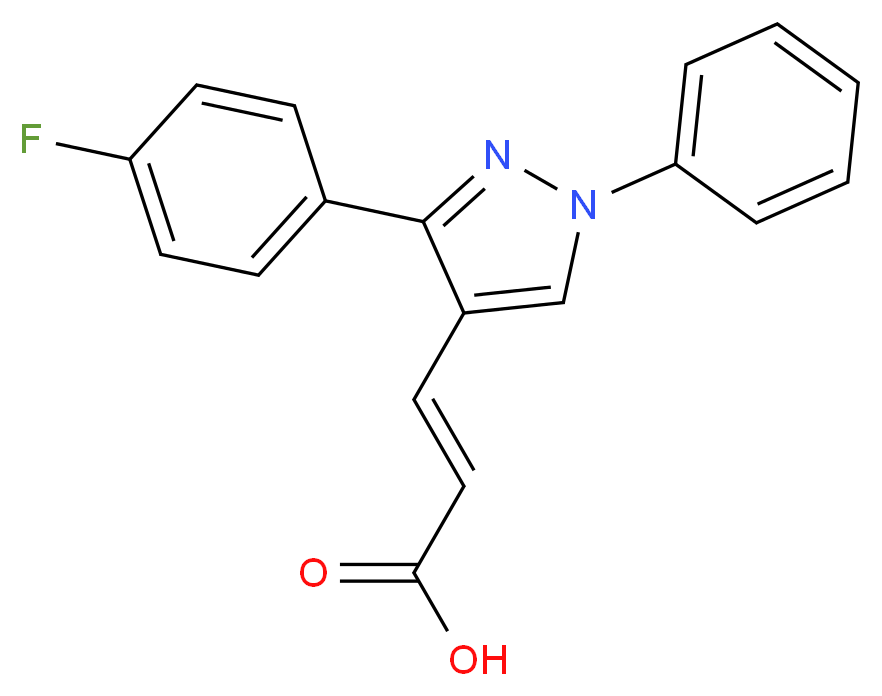 3-[3-(4-Fluoro-phenyl)-1-phenyl-1H-pyrazol-4-yl]-acrylic acid_分子结构_CAS_108446-72-6)