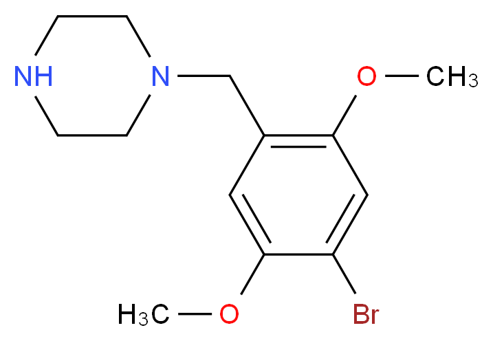 1-(4-Bromo-2,5-dimethoxybenzyl)piperazine_分子结构_CAS_1094424-37-9)