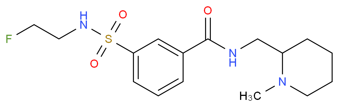 3-{[(2-fluoroethyl)amino]sulfonyl}-N-[(1-methylpiperidin-2-yl)methyl]benzamide_分子结构_CAS_)
