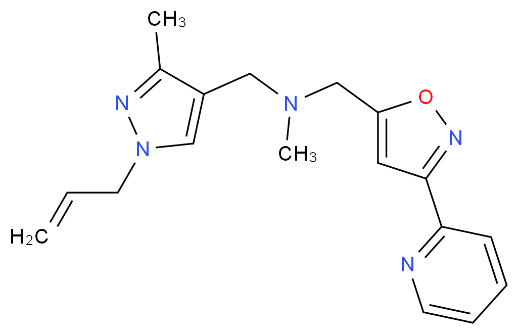 1-(1-allyl-3-methyl-1H-pyrazol-4-yl)-N-methyl-N-[(3-pyridin-2-ylisoxazol-5-yl)methyl]methanamine_分子结构_CAS_)