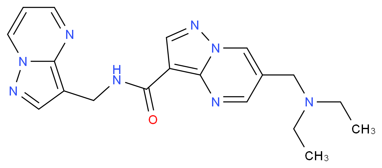 6-[(diethylamino)methyl]-N-(pyrazolo[1,5-a]pyrimidin-3-ylmethyl)pyrazolo[1,5-a]pyrimidine-3-carboxamide_分子结构_CAS_)