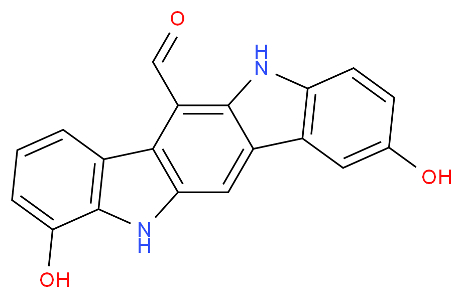 5,11-Dihydro-2,10-dihydroxyindolo[3,2-b]carbazole-6-carboxaldehyde_分子结构_CAS_549548-28-9)