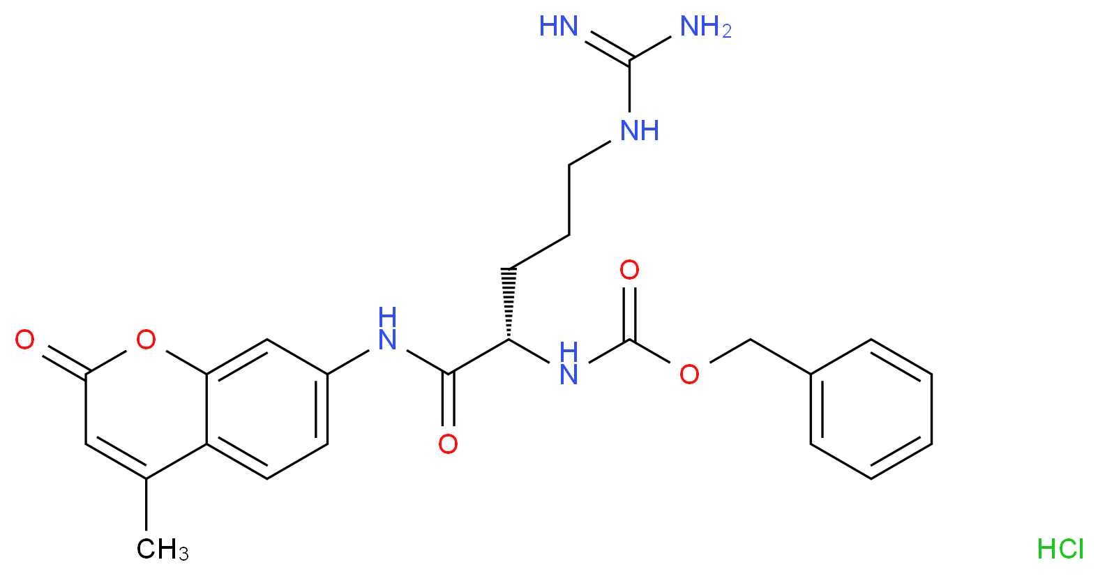 Z-L-Arg 7-amido-4-methylcoumarin hydrochloride_分子结构_CAS_70375-22-3)