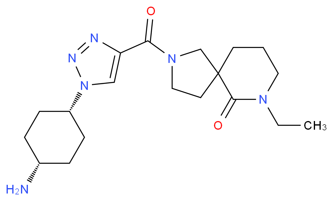 2-{[1-(cis-4-aminocyclohexyl)-1H-1,2,3-triazol-4-yl]carbonyl}-7-ethyl-2,7-diazaspiro[4.5]decan-6-one_分子结构_CAS_)