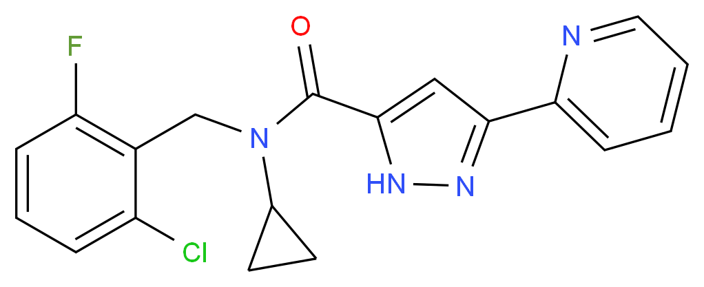 N-(2-chloro-6-fluorobenzyl)-N-cyclopropyl-3-pyridin-2-yl-1H-pyrazole-5-carboxamide_分子结构_CAS_)