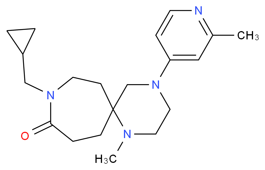 9-(cyclopropylmethyl)-1-methyl-4-(2-methylpyridin-4-yl)-1,4,9-triazaspiro[5.6]dodecan-10-one_分子结构_CAS_)
