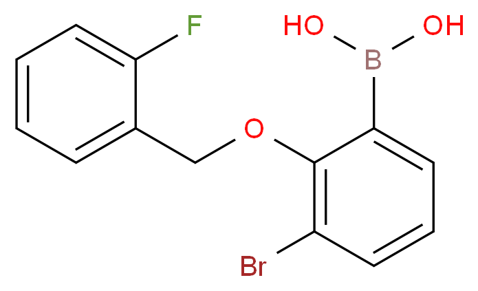 3-BROMO-2-(2'-FLUOROBENZYLOXY)PHENYLBORONIC ACID_分子结构_CAS_870778-86-2)