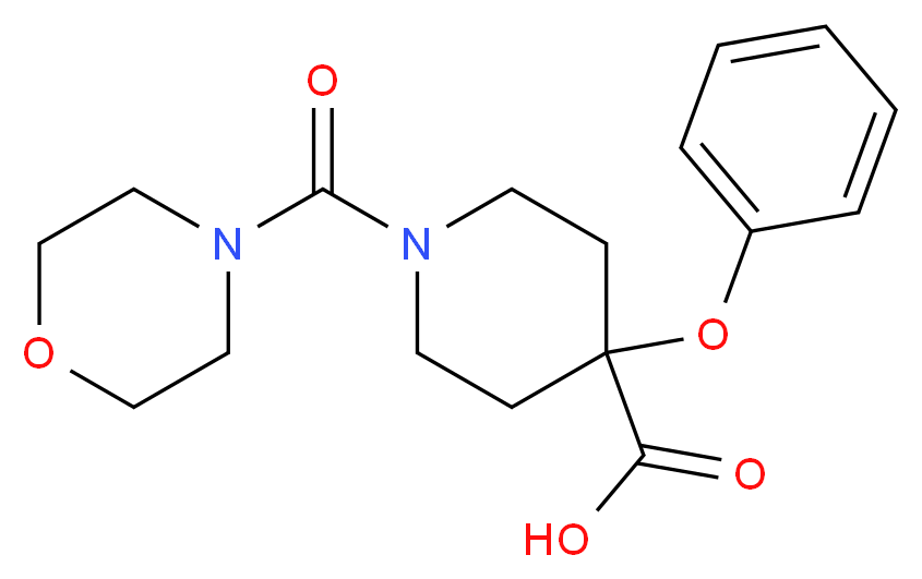 1-(morpholin-4-ylcarbonyl)-4-phenoxypiperidine-4-carboxylic acid_分子结构_CAS_)