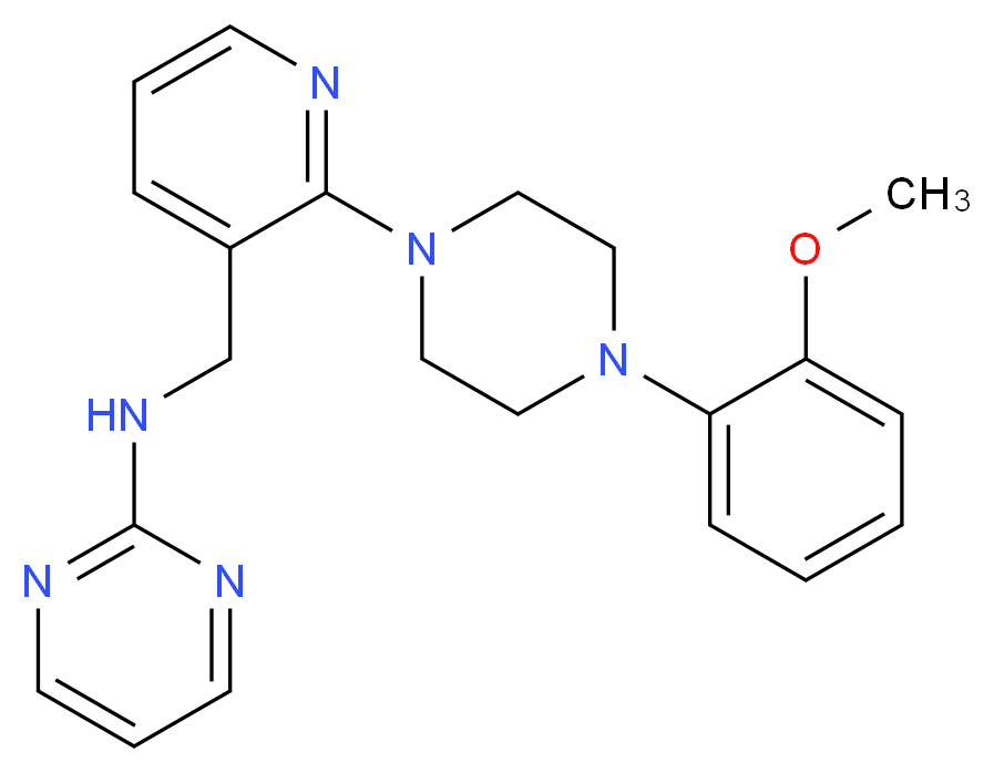 N-({2-[4-(2-methoxyphenyl)-1-piperazinyl]-3-pyridinyl}methyl)-2-pyrimidinamine_分子结构_CAS_)