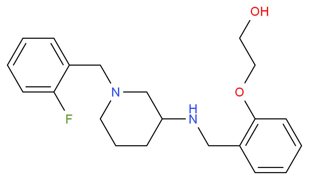2-[2-({[1-(2-fluorobenzyl)-3-piperidinyl]amino}methyl)phenoxy]ethanol_分子结构_CAS_)