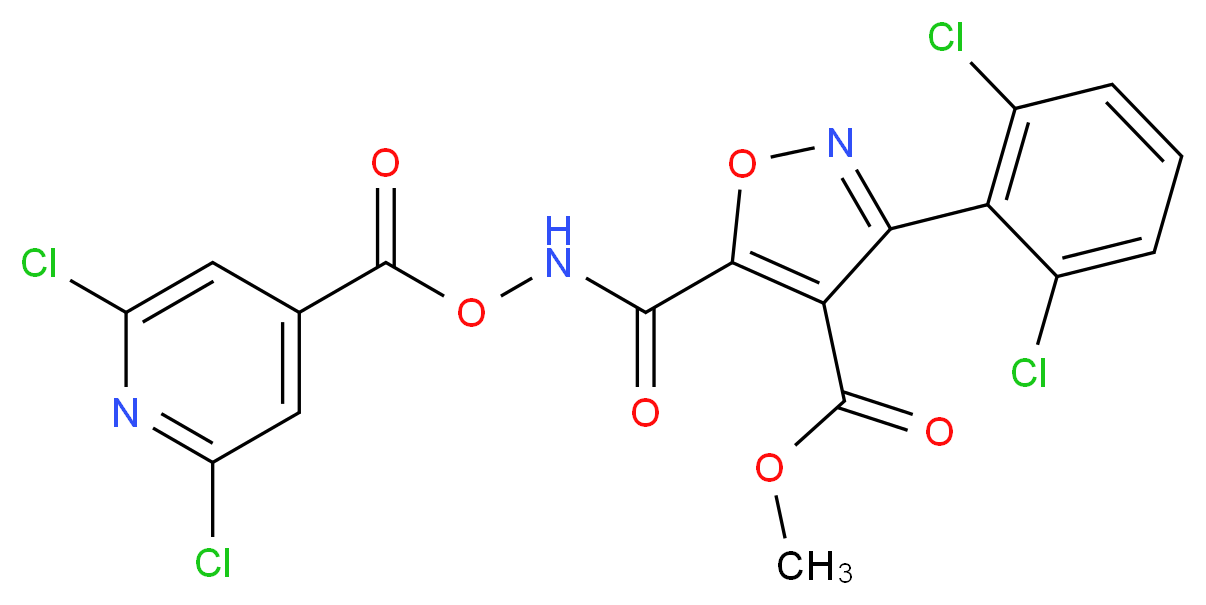 methyl 3-(2,6-dichlorophenyl)-5-[({[(2,6-dichloro-4-pyridyl)carbonyl]oxy}amino)carbonyl]isoxazole-4-carboxylate_分子结构_CAS_)