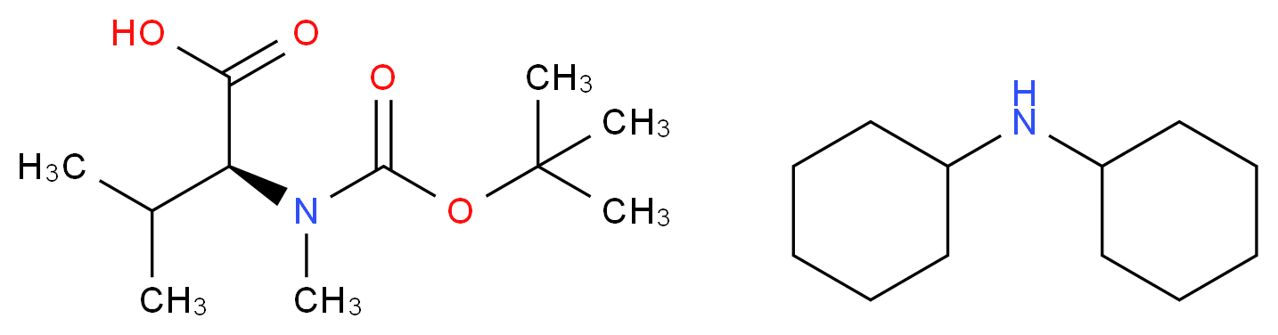 (2S)-2-{[(tert-butoxy)carbonyl](methyl)amino}-3-methylbutanoic acid; N-cyclohexylcyclohexanamine_分子结构_CAS_35761-42-3