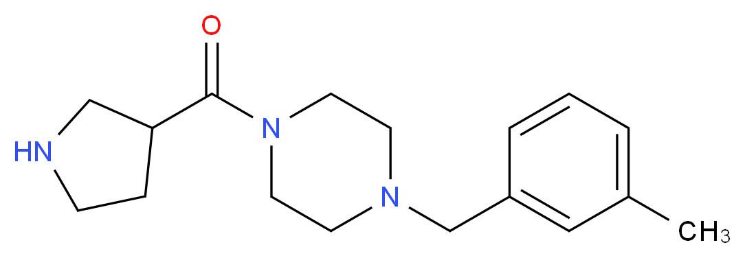 1-(3-methylbenzyl)-4-(pyrrolidin-3-ylcarbonyl)piperazine_分子结构_CAS_)