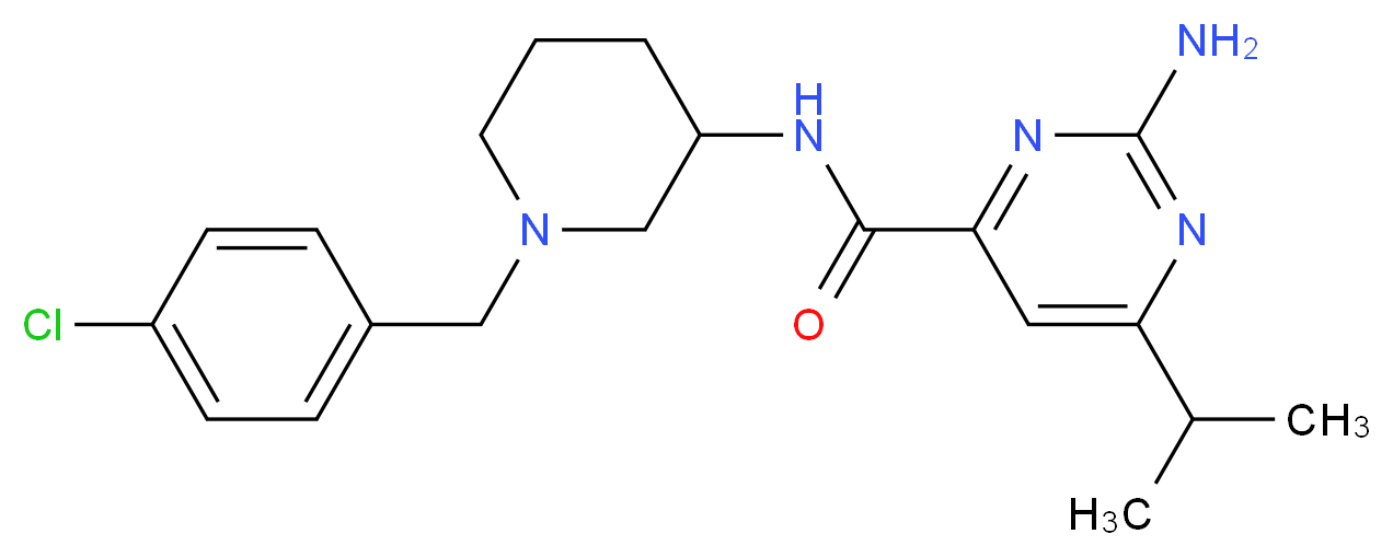 2-amino-N-[1-(4-chlorobenzyl)-3-piperidinyl]-6-isopropyl-4-pyrimidinecarboxamide_分子结构_CAS_)