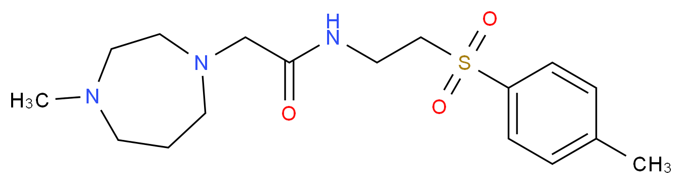 2-(4-methyl-1,4-diazepan-1-yl)-N-{2-[(4-methylphenyl)sulfonyl]ethyl}acetamide_分子结构_CAS_)
