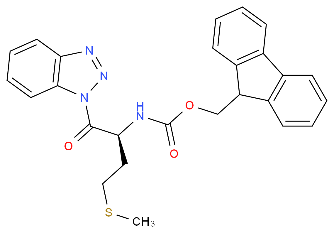 9H-fluoren-9-ylmethyl N-[(2S)-1-(1H-1,2,3-benzotriazol-1-yl)-4-(methylsulfanyl)-1-oxobutan-2-yl]carbamate_分子结构_CAS_850232-62-1