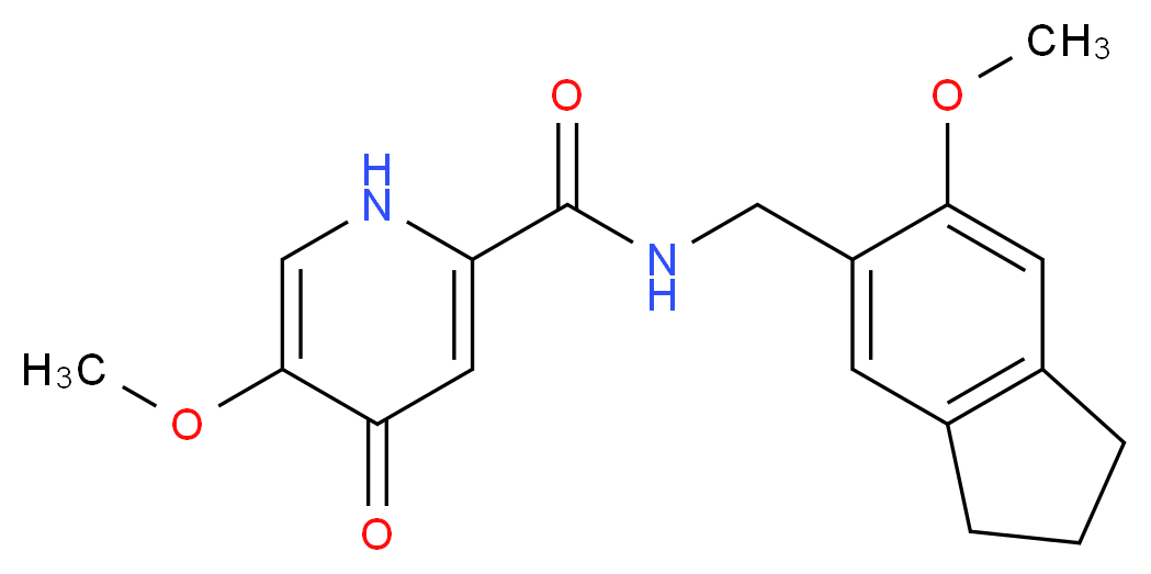 5-methoxy-N-[(6-methoxy-2,3-dihydro-1H-inden-5-yl)methyl]-4-oxo-1,4-dihydropyridine-2-carboxamide_分子结构_CAS_)