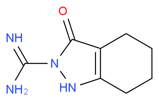 3-oxo-2,3,4,5,6,7-hexahydro-1H-indazole-2-carboximidamide_分子结构_CAS_210417-14-4