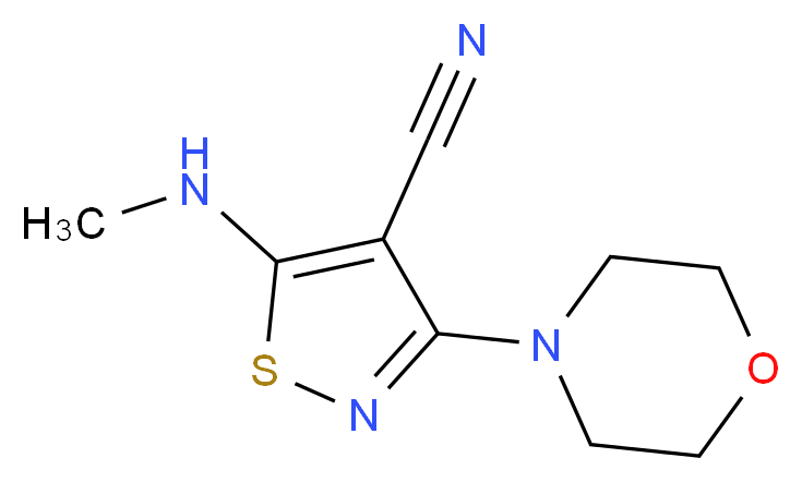 5-(methylamino)-3-(morpholin-4-yl)-1,2-thiazole-4-carbonitrile_分子结构_CAS_338422-41-6