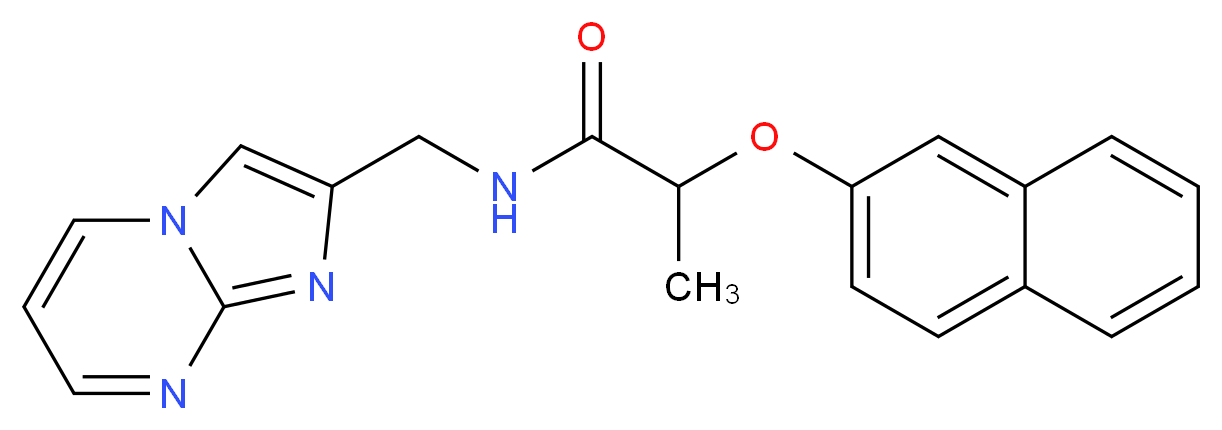N-(imidazo[1,2-a]pyrimidin-2-ylmethyl)-2-(2-naphthyloxy)propanamide_分子结构_CAS_)