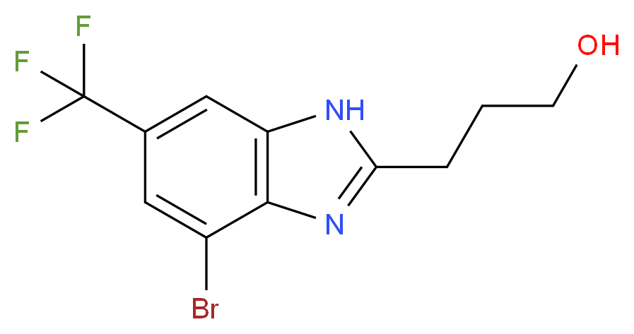 4-Bromo-2-(3-hydroxypropyl)-6-(trifluoromethyl)benzimidazole 97%_分子结构_CAS_175135-16-7)