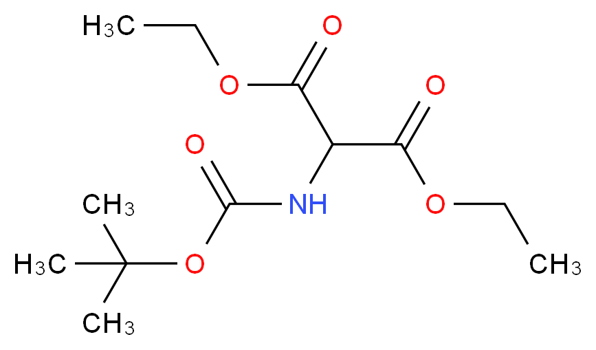 Diethyl (Boc-amino)malonate_分子结构_CAS_102831-44-7)