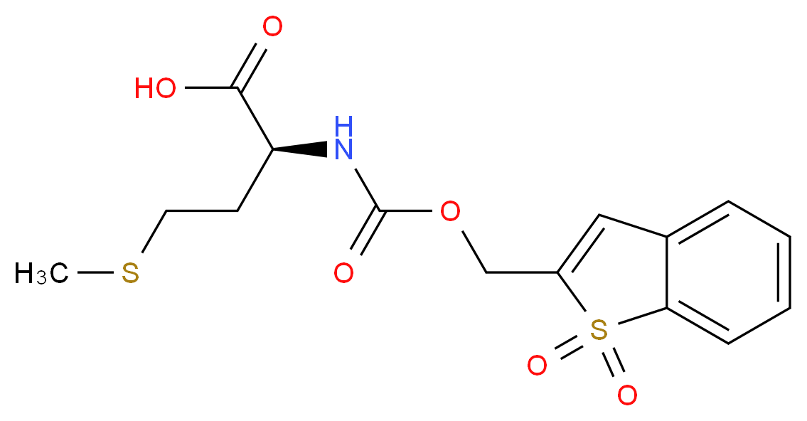 (2S)-2-({[(1,1-dioxo-1λ<sup>6</sup>-benzothiophen-2-yl)methoxy]carbonyl}amino)-4-(methylsulfanyl)butanoic acid_分子结构_CAS_197245-29-7