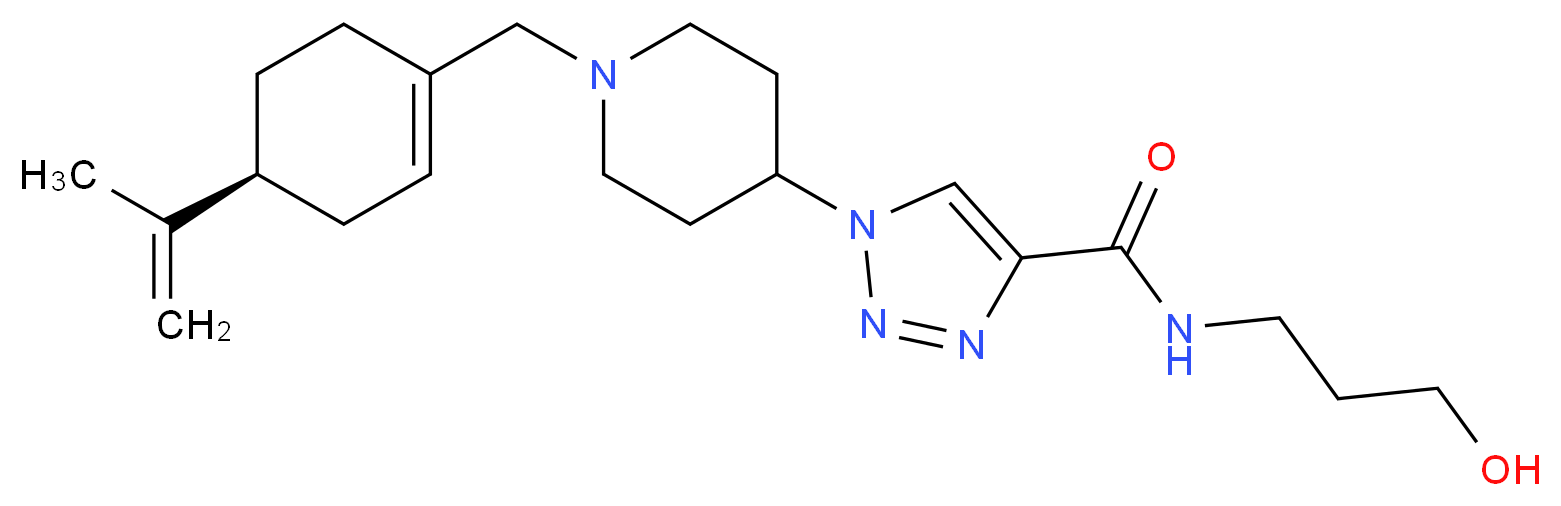 N-(3-hydroxypropyl)-1-(1-{[(4S)-4-isopropenyl-1-cyclohexen-1-yl]methyl}-4-piperidinyl)-1H-1,2,3-triazole-4-carboxamide_分子结构_CAS_)