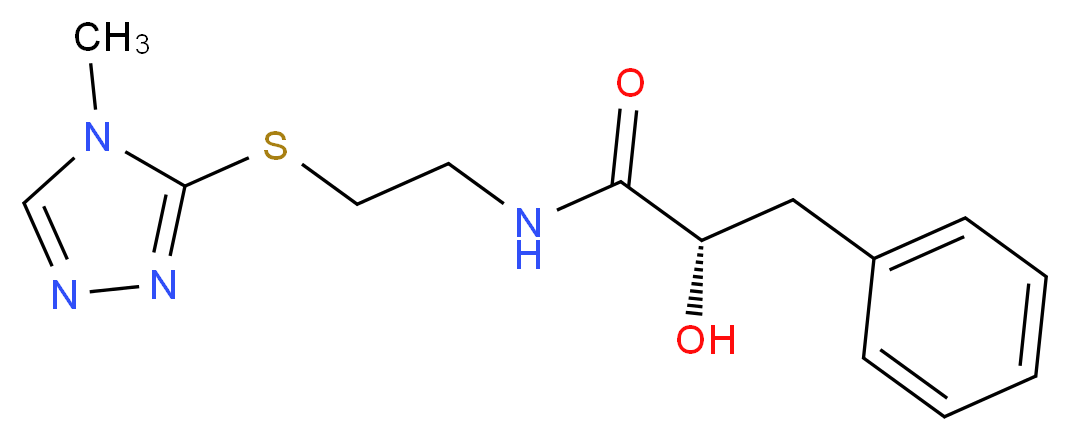 (2S)-2-hydroxy-N-{2-[(4-methyl-4H-1,2,4-triazol-3-yl)thio]ethyl}-3-phenylpropanamide_分子结构_CAS_)