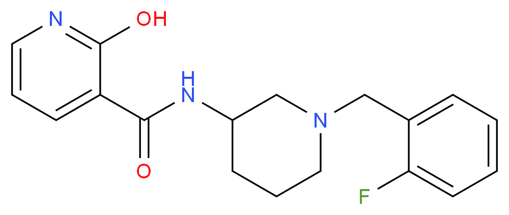 N-[1-(2-fluorobenzyl)-3-piperidinyl]-2-hydroxynicotinamide_分子结构_CAS_)